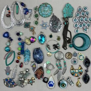 Pendant Charm Craft Jewelry Lot - Turquoise Blue Green Variety